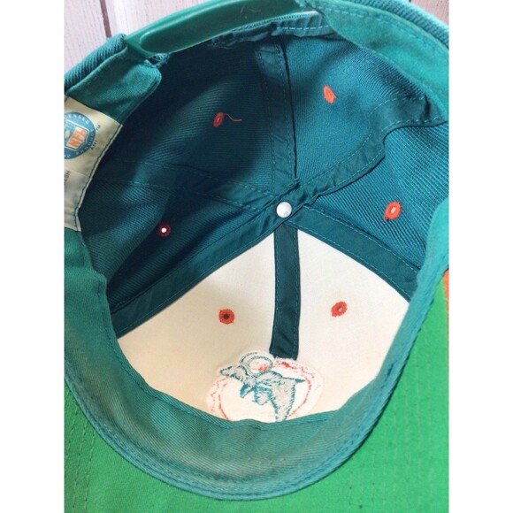 Vintage Miami Dolphins Two Tone Snapback Orange and Teal 1970s Logo Hat NFL - Picture 12 of 13